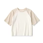 【MUJI 無印良品】兒童五分袖T恤 110 柔白