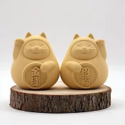 【開運送禮】胖胖金運+招福貓一對(大)8cm 招財黃