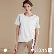 【Lockers 木櫃】春夏短袖速乾顯瘦寬鬆運動上衣 L113071701 M 白色