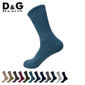 【D&G HEALTH】男運動長襪(D552襪子/毛巾底/除臭襪) 灰藍25-28CM