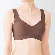 【MUJI 無印良品】女無痕背心式胸罩 L 棕色