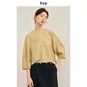 ltyp旅途原品 手工髒染100%真絲桑蠶絲襯衫 高級優雅廓型襯衣女夏 M L  M 髒染黃