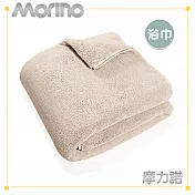 【MORINO摩力諾】無棉絮舒柔保暖大浴巾/可當小被子(90X170cm)  奶茶棕