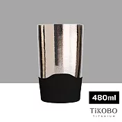 【鈦工坊TiKOBO】純鈦雙層真空 蛋形杯_480ml/馬克杯/水杯 _尊爵黑