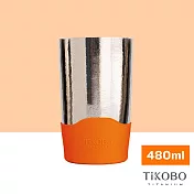 【鈦工坊TiKOBO】純鈦雙層真空 蛋形杯_480ml/馬克杯/水杯 _愛馬仕橘