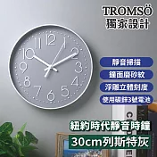 TROMSO紐約時代靜音時鐘-30cm列斯特系列 30cm列斯特灰