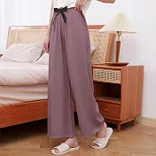 【AnZa】棉綢涼感輕薄純色長褲闊腿褲(多色) FREE 香芋紫