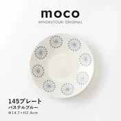 【minoru陶器】Moco煙花 陶瓷淺盤15cm ‧ 杏白藍