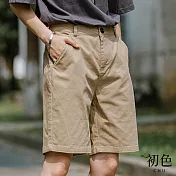 【初色】夏季休閒工裝運動直筒五分短褲寬褲-共3色-68281(M-2XL可選) M 卡其色
