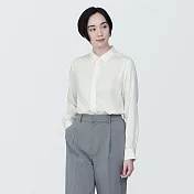 【MUJI 無印良品】女嫘縈混標準領長袖套衫 L 白色