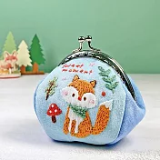 【HobbyEasy】可愛動物刺繡口金包（附超值全材料包套組，含完整教學影片＋原寸繡圖） 綠野小狐狸