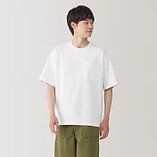 【MUJI 無印良品】男涼感寬版短袖T恤 S 白色