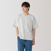 【MUJI 無印良品】男涼感寬版短袖T恤 L 淺灰