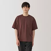 【MUJI 無印良品】男涼感寬版短袖T恤 S 棕色
