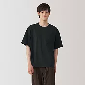 【MUJI 無印良品】男涼感寬版短袖T恤 S 黑色