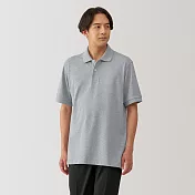 【MUJI 無印良品】男水洗鹿子織短袖POLO衫 S 灰色