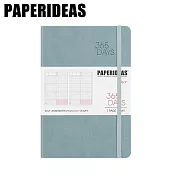 PAPERIDEAS A5子彈筆記本 365DAY自填日計劃 綁帶基礎款 與成功有約的子彈筆記術 霧藍