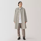 【MUJI 無印良品】男撥水加工折領大衣 M 米黃