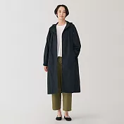 【MUJI 無印良品】女撥水加工附帽大衣 M 黑色