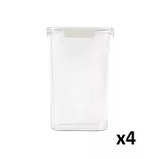 【MUJI 無印良品】附扣透明保存容器/4.74L(4入)