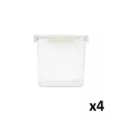 【MUJI 無印良品】附扣透明保存容器/2.84L(4入)