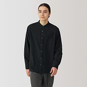 【MUJI 無印良品】男雙面起毛法蘭絨立領長袖襯衫 M 黑色