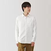 【MUJI 無印良品】男雙面起毛法蘭絨長袖襯衫 XXL 柔白