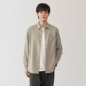 【MUJI 無印良品】男雙面起毛法蘭絨長袖襯衫 XXL 米黃