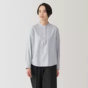 【MUJI 無印良品】女雙面起毛法蘭絨立領長袖套衫 M 淺灰