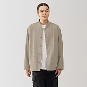 【MUJI 無印良品】男雙面起毛法蘭絨襯衫式外套 M 米黃