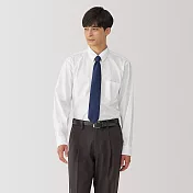 【MUJI 無印良品】男免熨燙標準領長袖襯衫 M 白色