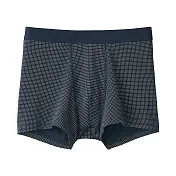 【MUJI 無印良品】男棉天竺拳擊內褲 S 深藍紋樣