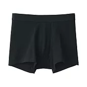 【MUJI 無印良品】男棉天竺拳擊內褲 S 黑色