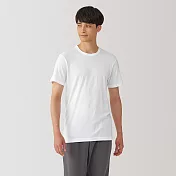 【MUJI 無印良品】男棉保暖圓領短袖T恤 M 白色