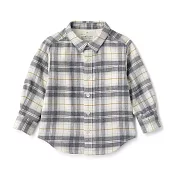 【MUJI 無印良品】幼兒雙面起毛法蘭絨長袖襯衫 80 柔白格紋