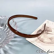 【卡樂熊】簡約透光果凍膠感造型髮箍(六色)- 棕色