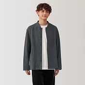 【MUJI 無印良品】男雙面起毛法蘭絨襯衫式外套 M 灰色