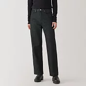 【MUJI 無印良品】女吉貝木棉混丹寧直筒褲 23 黑色