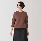 【MUJI 無印良品】女二重織裏毛圓領衫 M 棕色