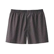 【MUJI 無印良品】男棉質平織布前開平口褲 S 棕格紋