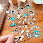 【右手超人】自由／透明割型小貼紙