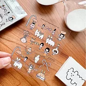 【右手超人】蝴蝶結／透明割型小貼紙