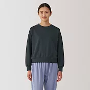 【MUJI 無印良品】女抗UV速乾裏毛圓領衫 S 深灰