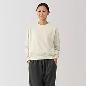 【MUJI 無印良品】女抗UV速乾裏毛圓領衫 S 象牙白