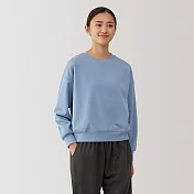 【MUJI 無印良品】女抗UV速乾裏毛圓領衫 S 淡藍