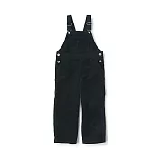 【MUJI 無印良品】兒童吉貝木棉混燈芯絨吊帶褲 120 黑色