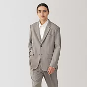 【MUJI 無印良品】男不易起皺彈性外套 L 灰棕