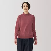 【MUJI 無印良品】女羊毛可水洗高密織半高領針織衫 S 煙燻粉