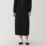 【MUJI 無印良品】女可水洗米蘭諾螺紋裙 S 黑色