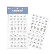 【日本FRONTIER】scooty studio 透明貼紙(2張入) ‧ 麥可狗狗(小)